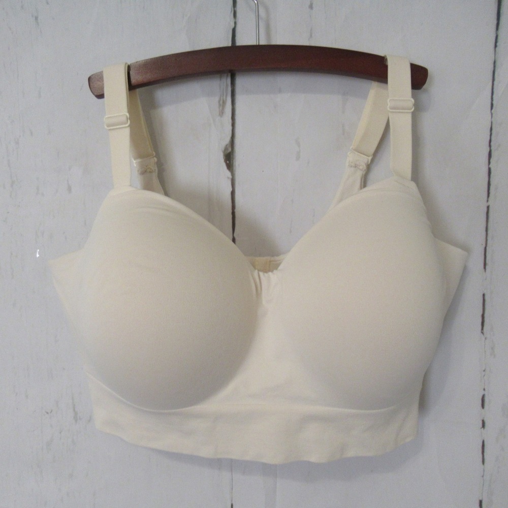 TrueKind Bra 2XL Cream Supportive Comfort Shaping Bralette Wireless Wire Free